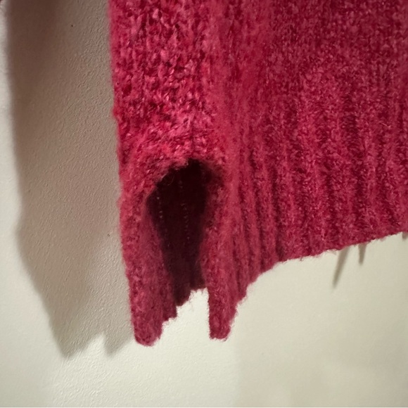 Chiaramente Women's Sz L Pink Wool Blend Button Up Knit V-neck Cardigan Sweater - Picture 8 of 9